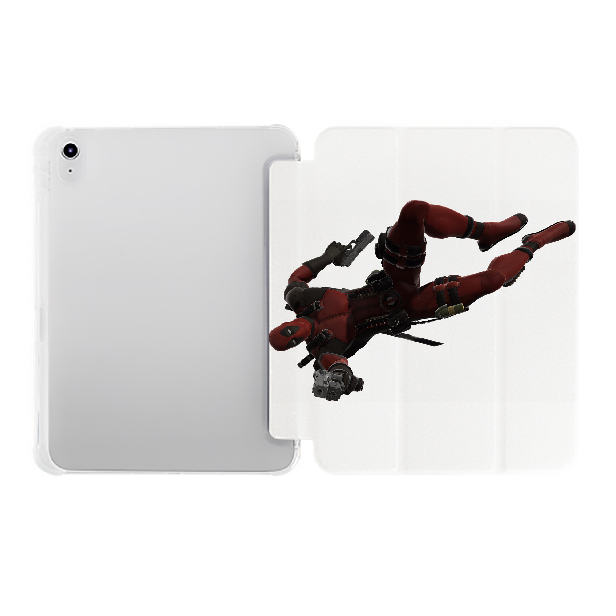 （画像用） Deadpool デッドプール IPad ケース ペン収納付き 三つ折りスタンド PUレザー×シリコン 対応機種9.5/10.5/10.9インチ